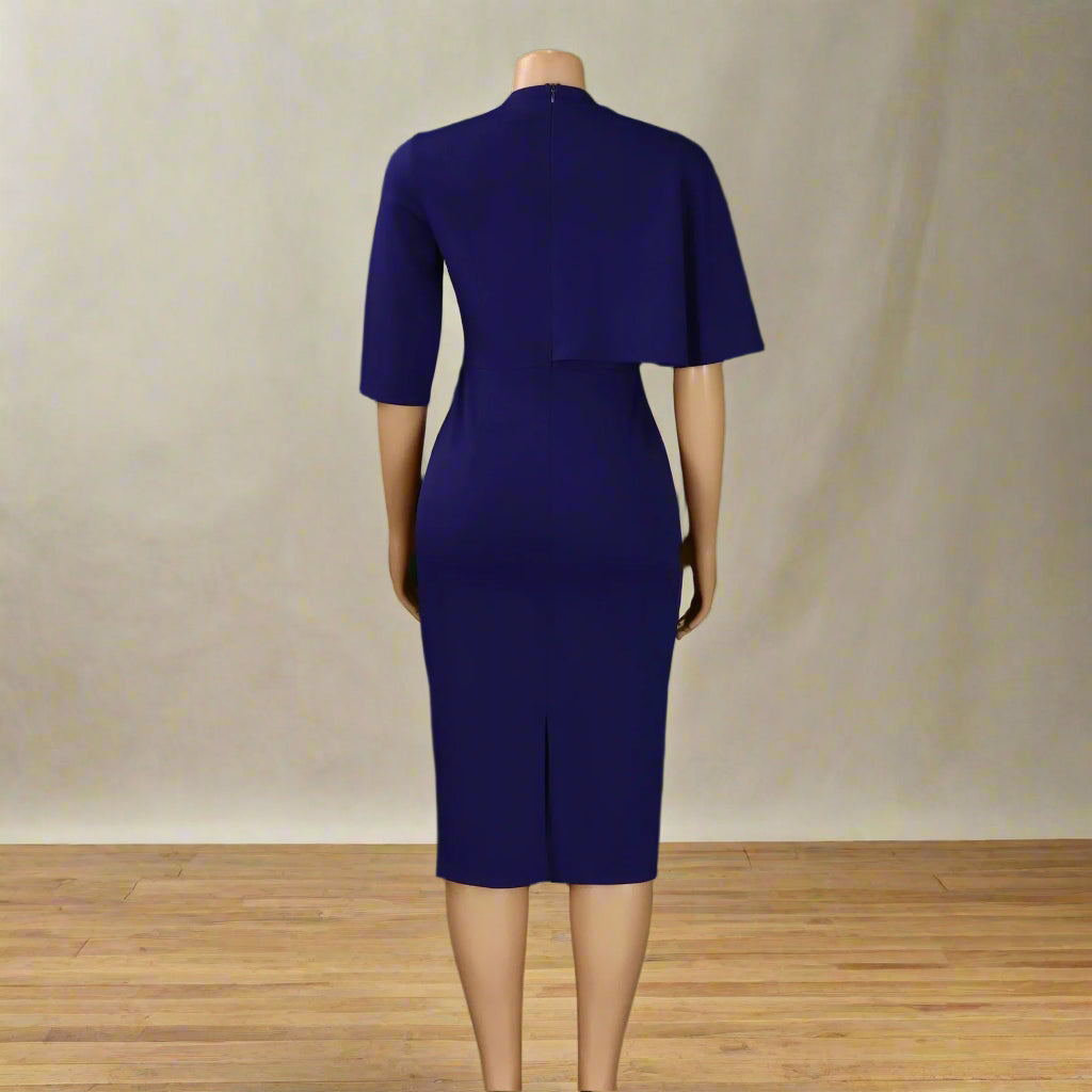 Nancy's Office style, Trendy, Stylish, Asymmetric Half Sleeves, Multicolor, Pencil Dress