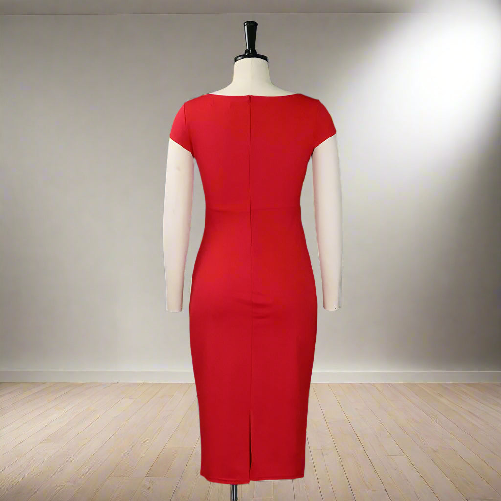 Lillian's Slim Fit, Plus size, Trendy, Fashionable, Office Style, Cap Sleeves, Pencil Dress