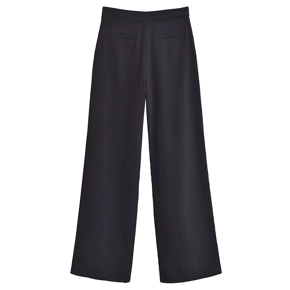 Lara's Slim-Fit elegant Bootcut stylish pants with wrap