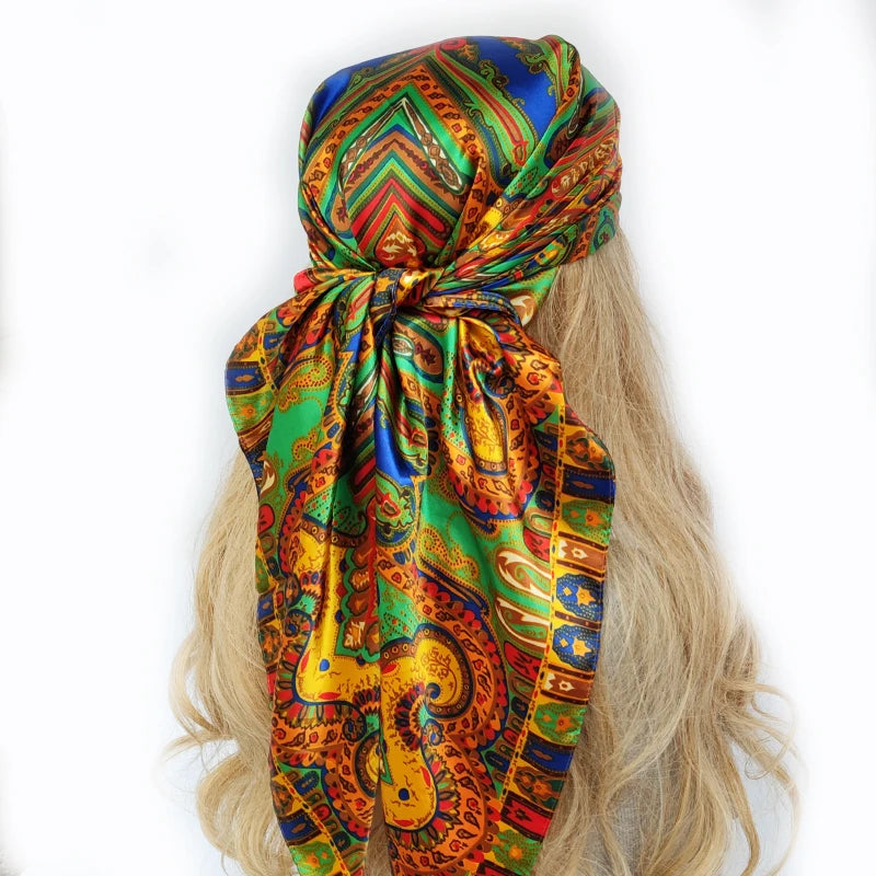 Maria's Boho silky satin headband scarf