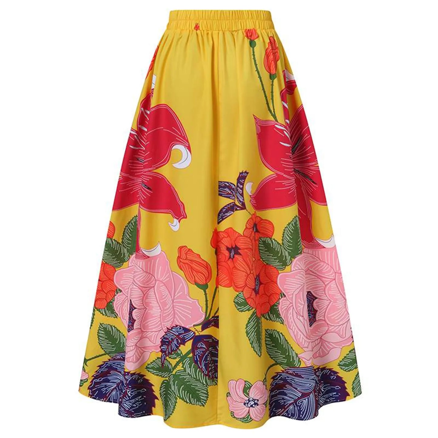 Maria's printed Boho maxi swing gown skirt