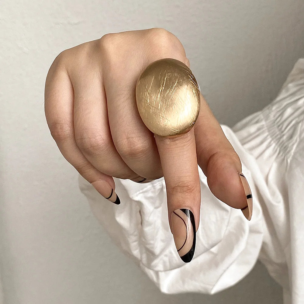 Vivian's Adjustable Irregular Geometric Matte Chunky Rings