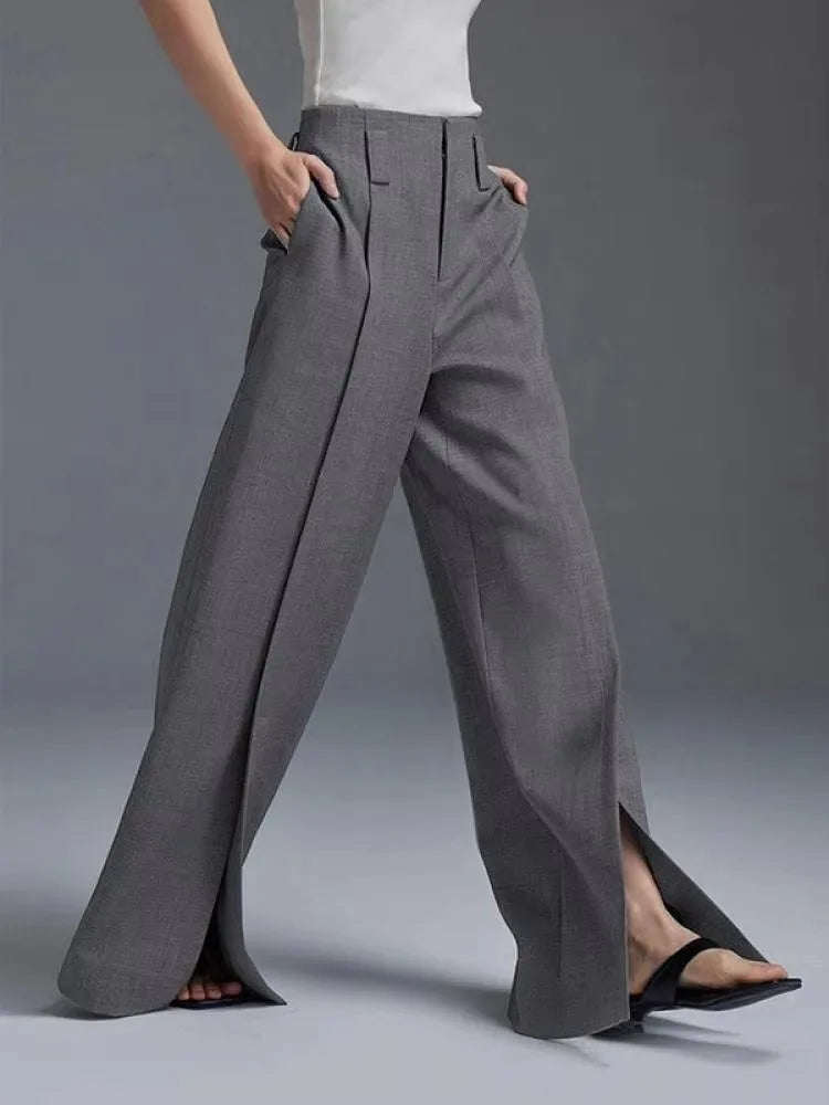 Salma's stylish high-waist wide legs pants with pockets