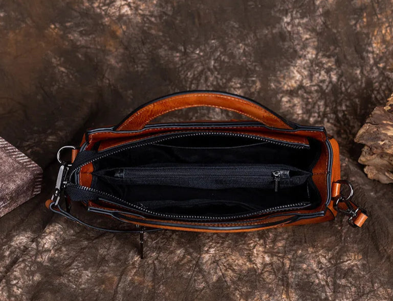 Nelly's Retro, Vintage, Genuine Leather, Trendy, Stylish, Handmade, Shoulder Bag