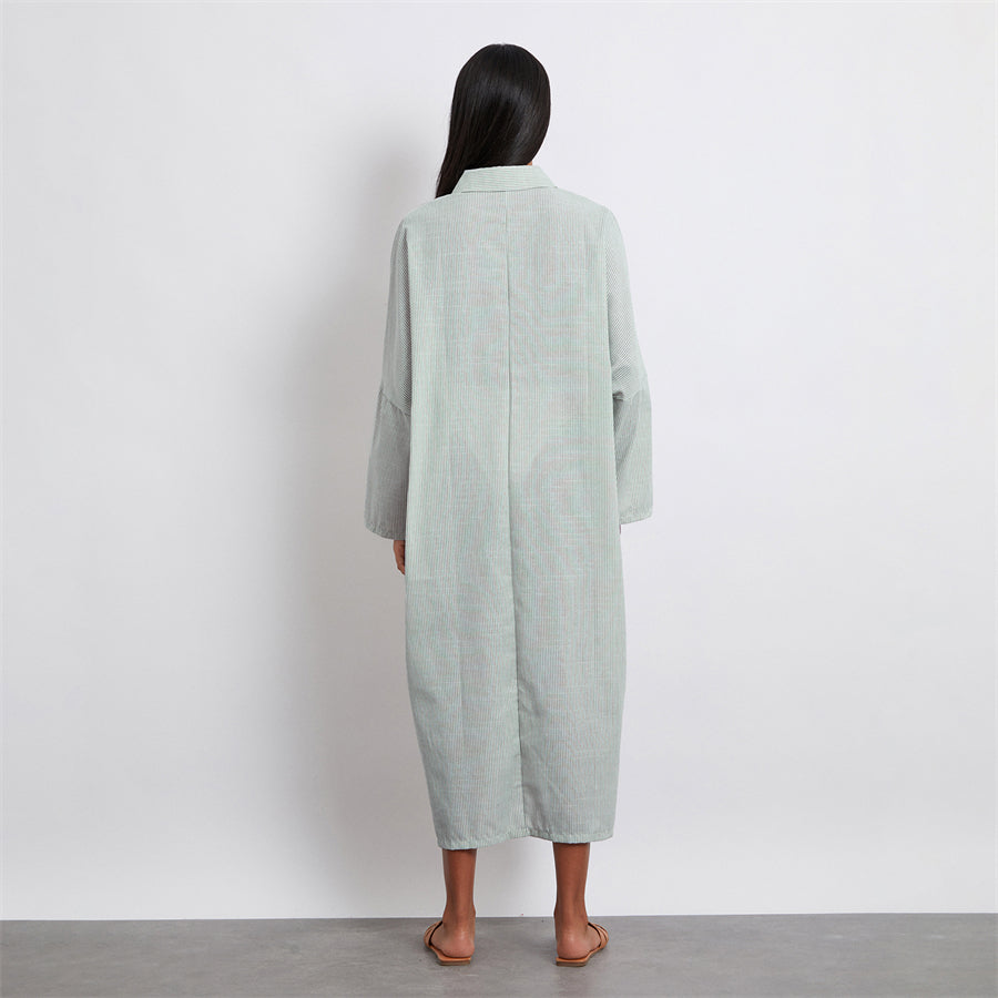 Rosa's Baggy, Loose, Striped, Trendy, Stylish, Boho, Vintage, Long Sleeves, Long Shirt Dress
