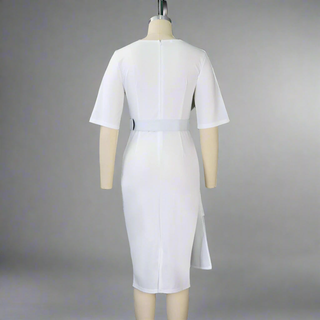 Iman's Trendy, Stylish, Patchwork, Plus size, Half Sleeves, On-Knee, Office Dress