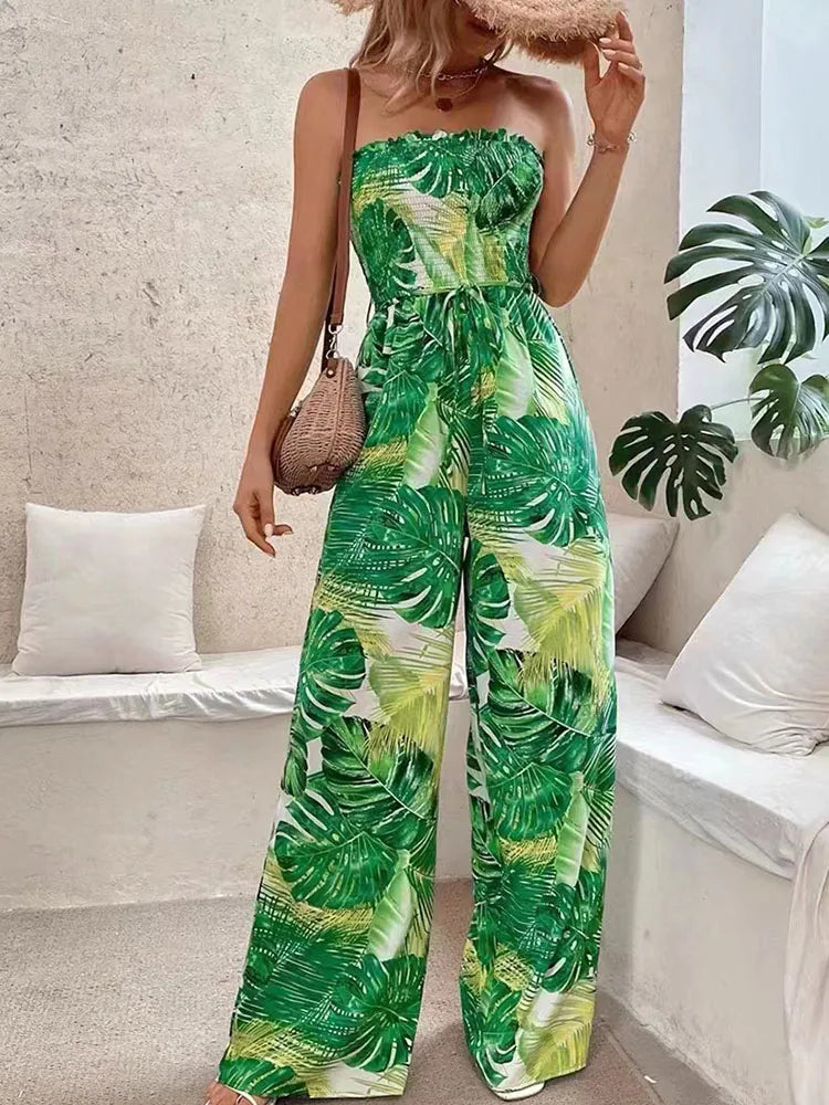 Maria's backless casual sleeveless jumpsuit