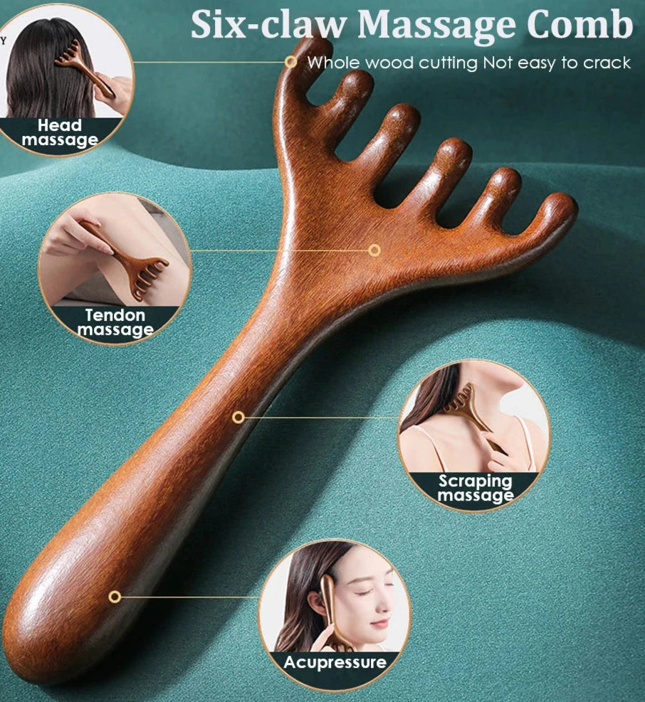 Chloe's ancient Wooden, Guasha Massage Tool