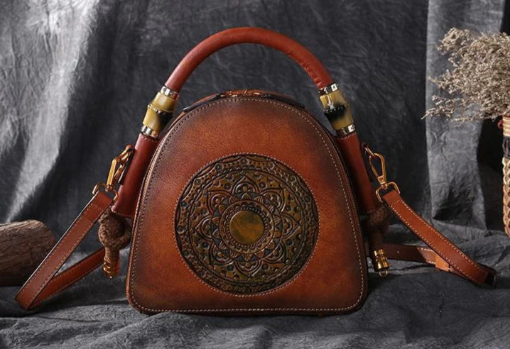 Lura's Retro, Vintage, Genuine Leather, Trendy, Stylish, Handmade, Shoulder Bag