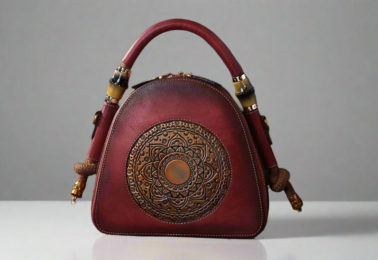 Lura's Retro, Vintage, Genuine Leather, Trendy, Stylish, Handmade, Shoulder Bag