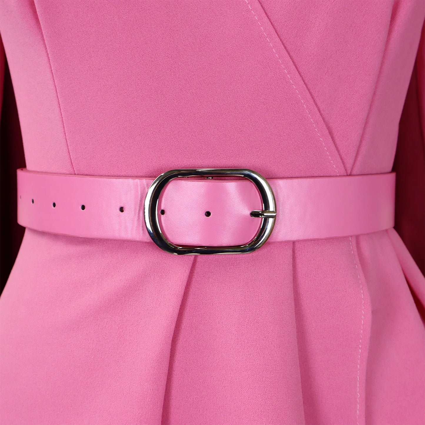 Liz's Plus size, stylish, trendy, Pleated, Temperament, V-Neck, Midi, Office Dress