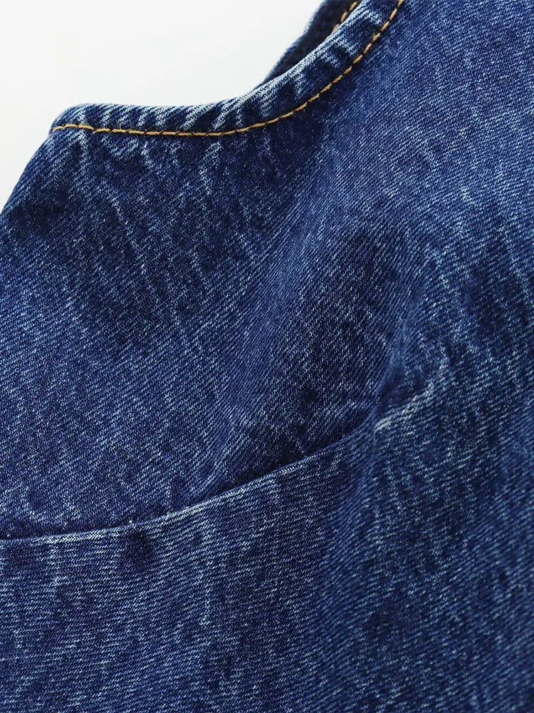 Elsa's Casual, Trendy, Stylish, Waistline, Cotton, Denim, Jeans Vest