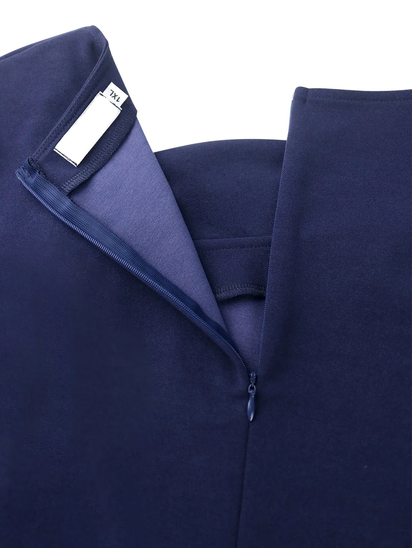 Marwa's Navy Blue, Stylish, Trendy, Office Style, Pleated, Asymmetric Neck, Half sleeves, Midi Dress