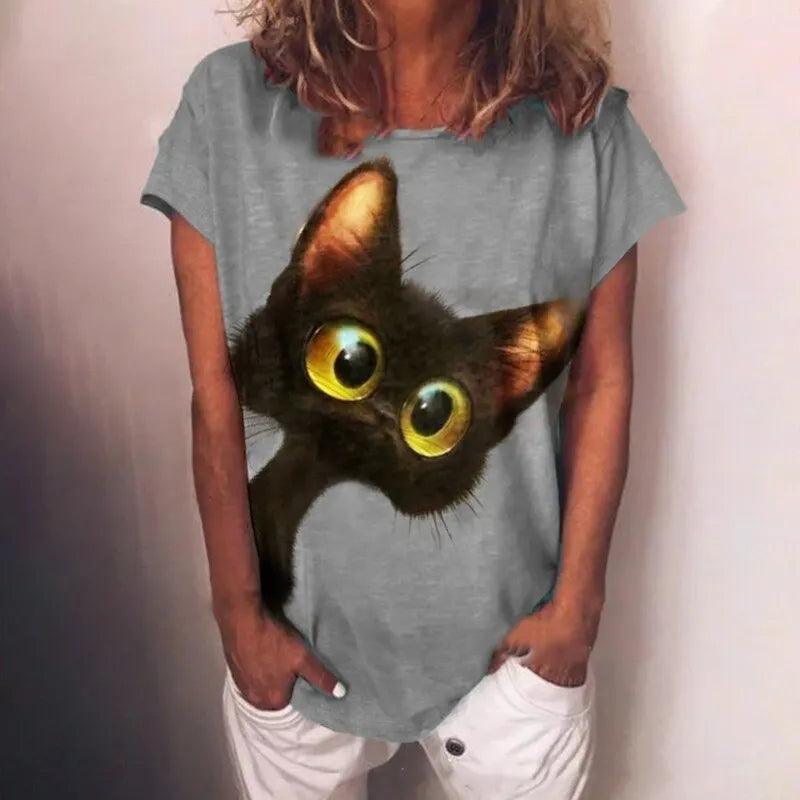 Maria's cat printed T-shirt