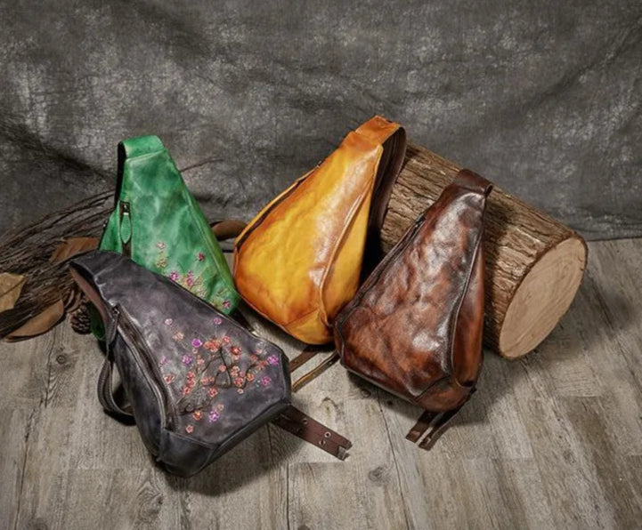 Noha's Retro, Vintage, Genuine Leather, Trendy, Stylish, Handmade, Shoulder Bag