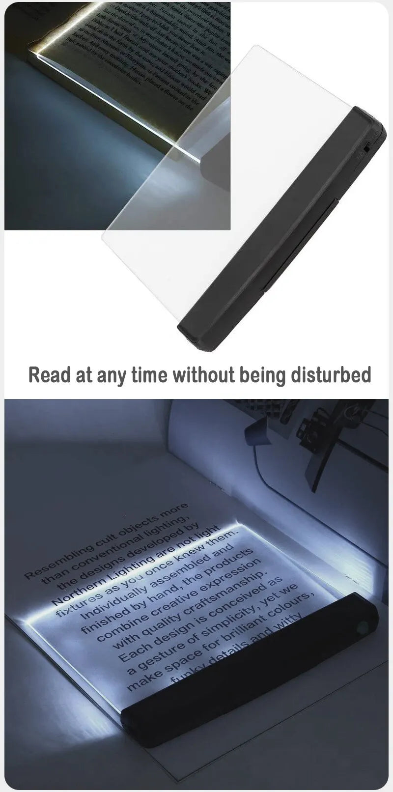 LED Night Reading Light -Reading eye protection with rechargeable AAA battery