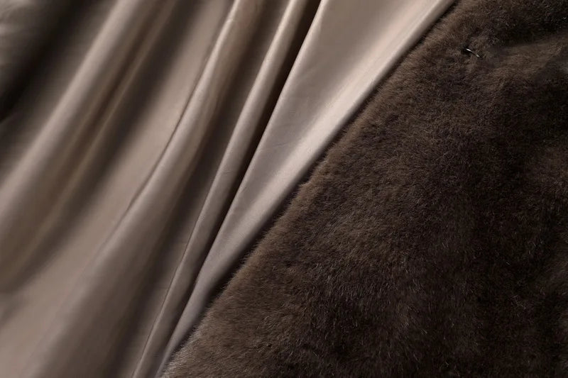 Close-up of brown fabric with a soft texture