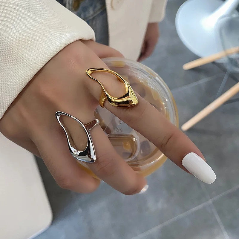 Zoe's Modern Design Brass Adjustable Rings