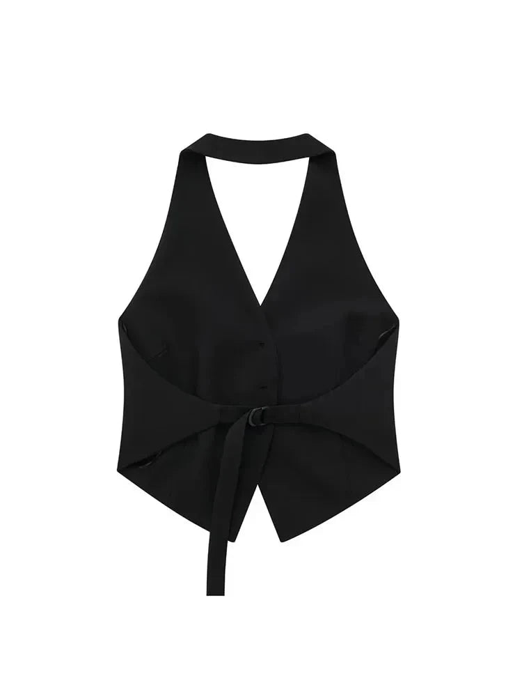 Bianca's Backless Halter Short Vest