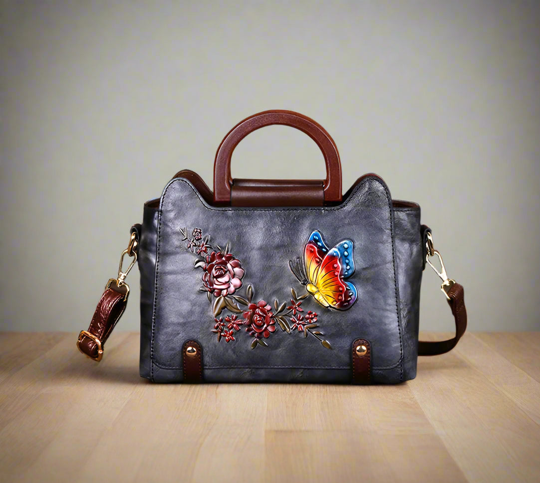 Huda's Retro, Vintage, Genuine Leather, Trendy, Stylish, Handmade, Shoulder Bag