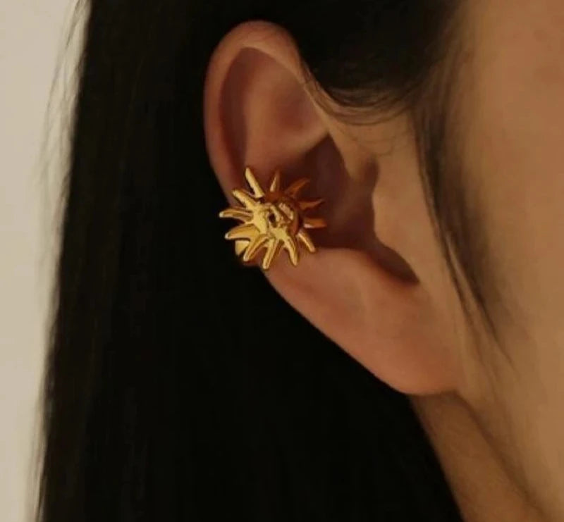 Amira's Stylish, Trendy, non-piercing, Sun Earrings