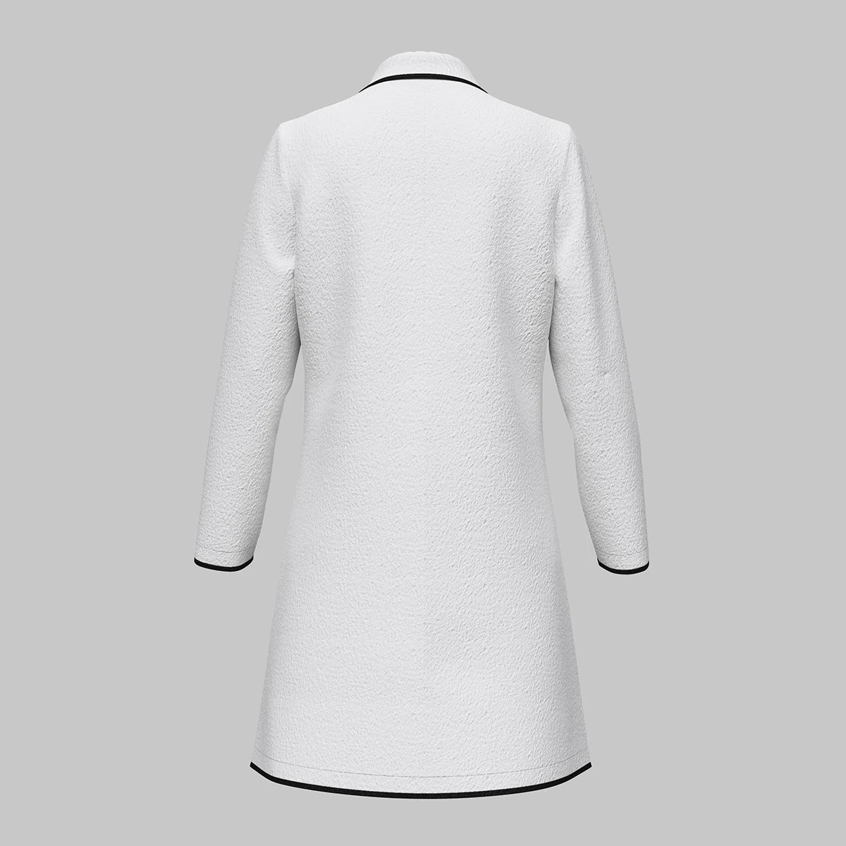 Mayan's Autumn/Winter, Elegant, Trendy, Stylish, Long, Single Breasted, Long sleeves, White coat