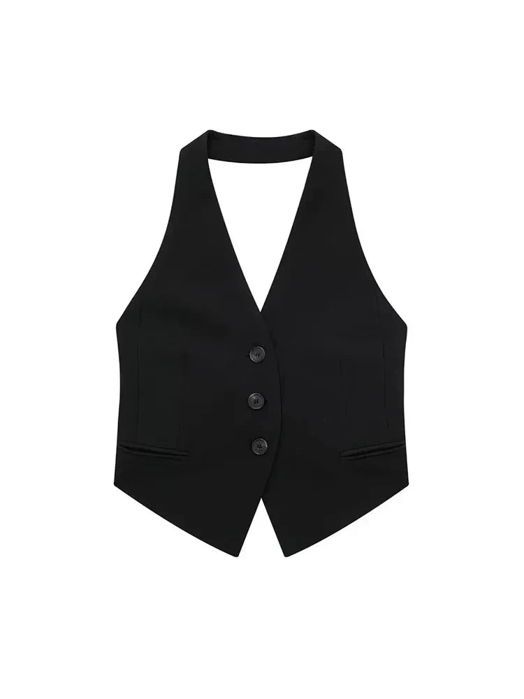 Bianca's Backless Halter Short Vest