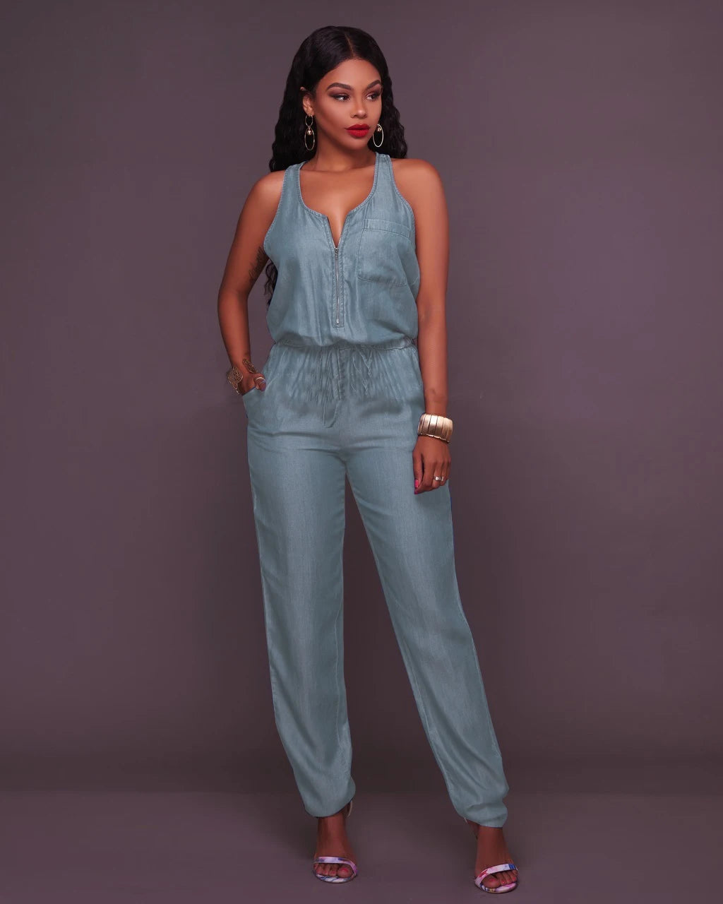 Brenda's Elegant Denim Jumpsuit