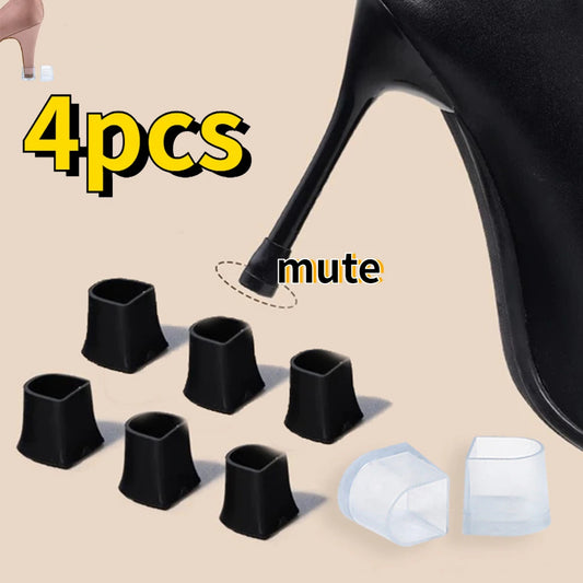 4Pcs/2Pair Anti-slip Silicone Heels Muted Protectors