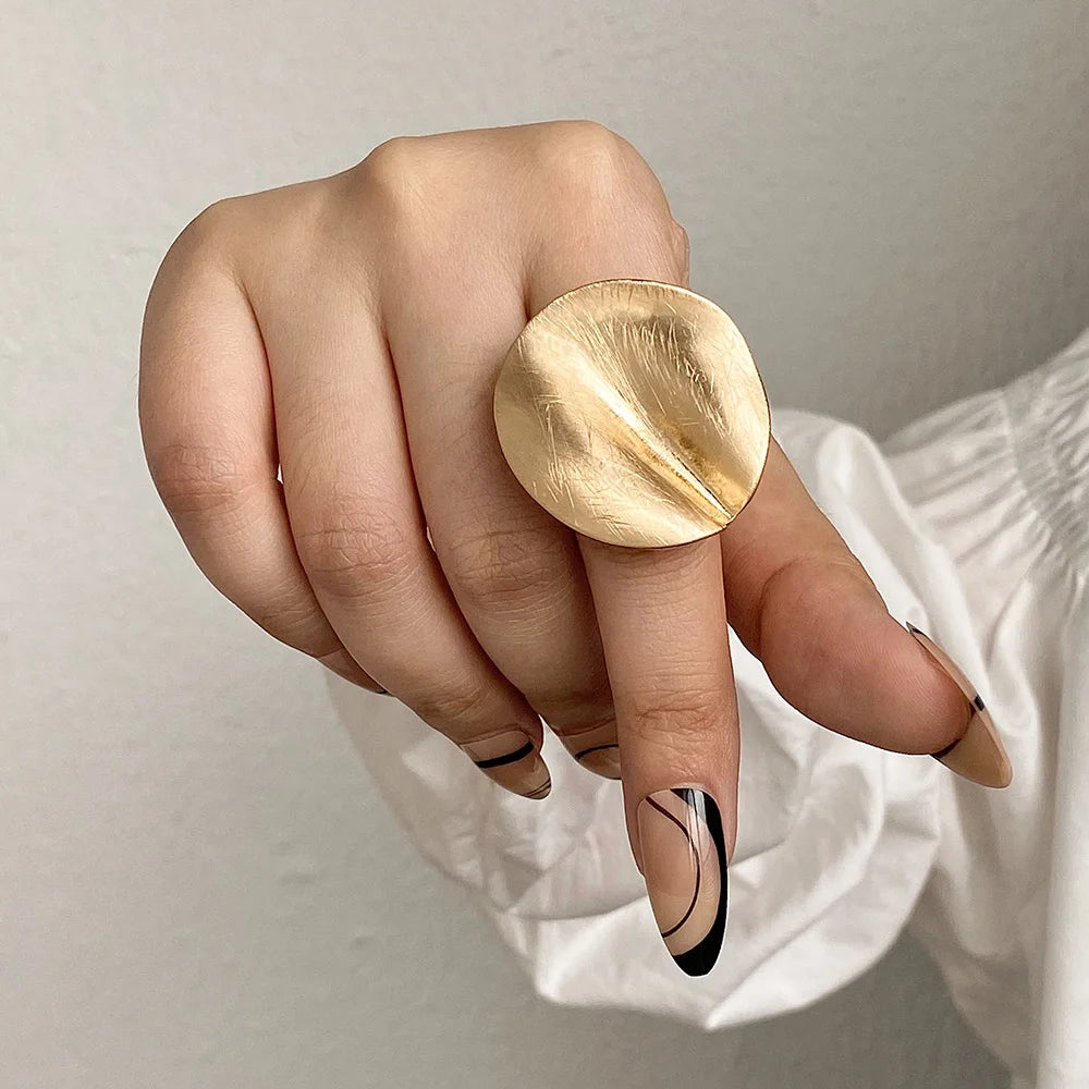 Vivian's Adjustable Irregular Geometric Matte Chunky Rings