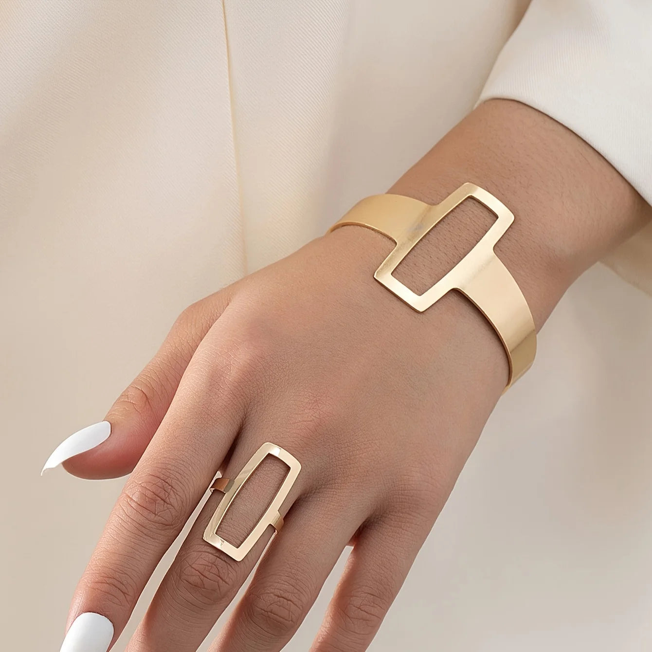 Amy's Adjustable Ring-Bracelet Set