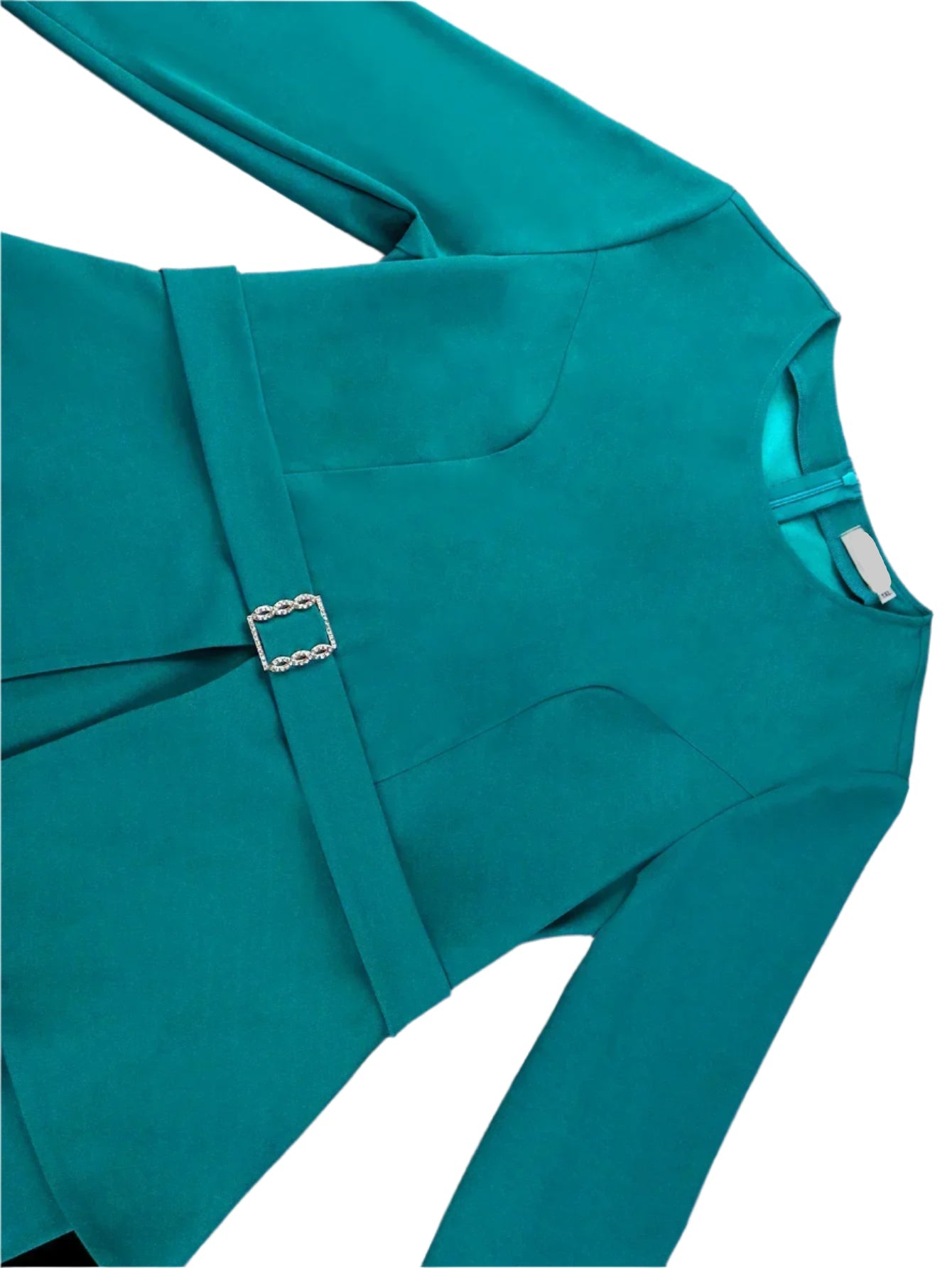 Dina's Blue Green, H-Line, Stylish, Trendy, Office Style, Plus Sizes, Midi, Knee Dress