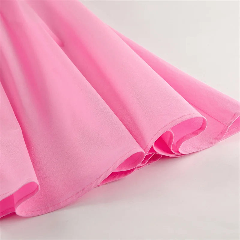 Pink fabric on a light gray background