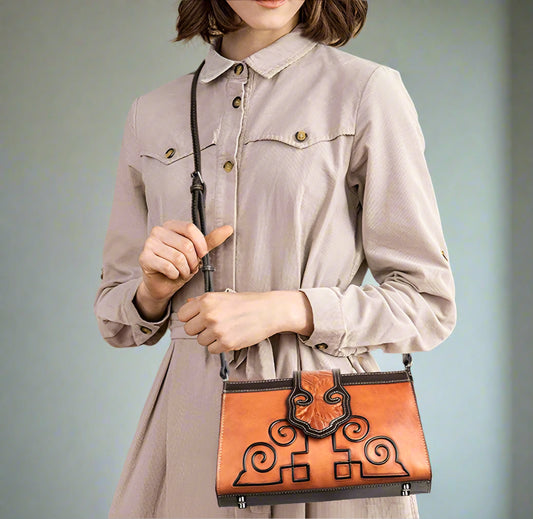 Lydia's Retro, Vintage, Genuine Leather, Trendy, Stylish, Handmade, Crossbody, Shoulder Bag