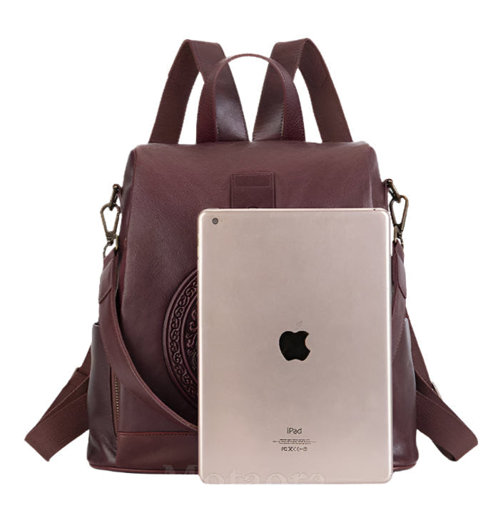 Nadine's Retro, Vintage, Genuine Leather, Trendy, Stylish, Handmade, Backpack Bag