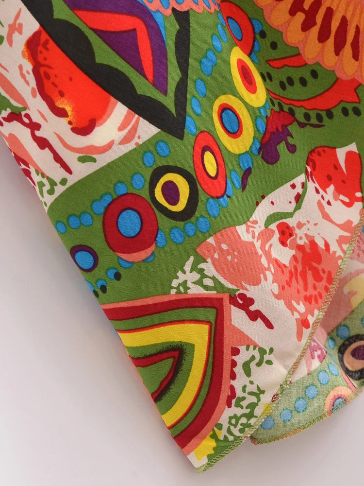 Colorful fabric with abstract patterns on a white background