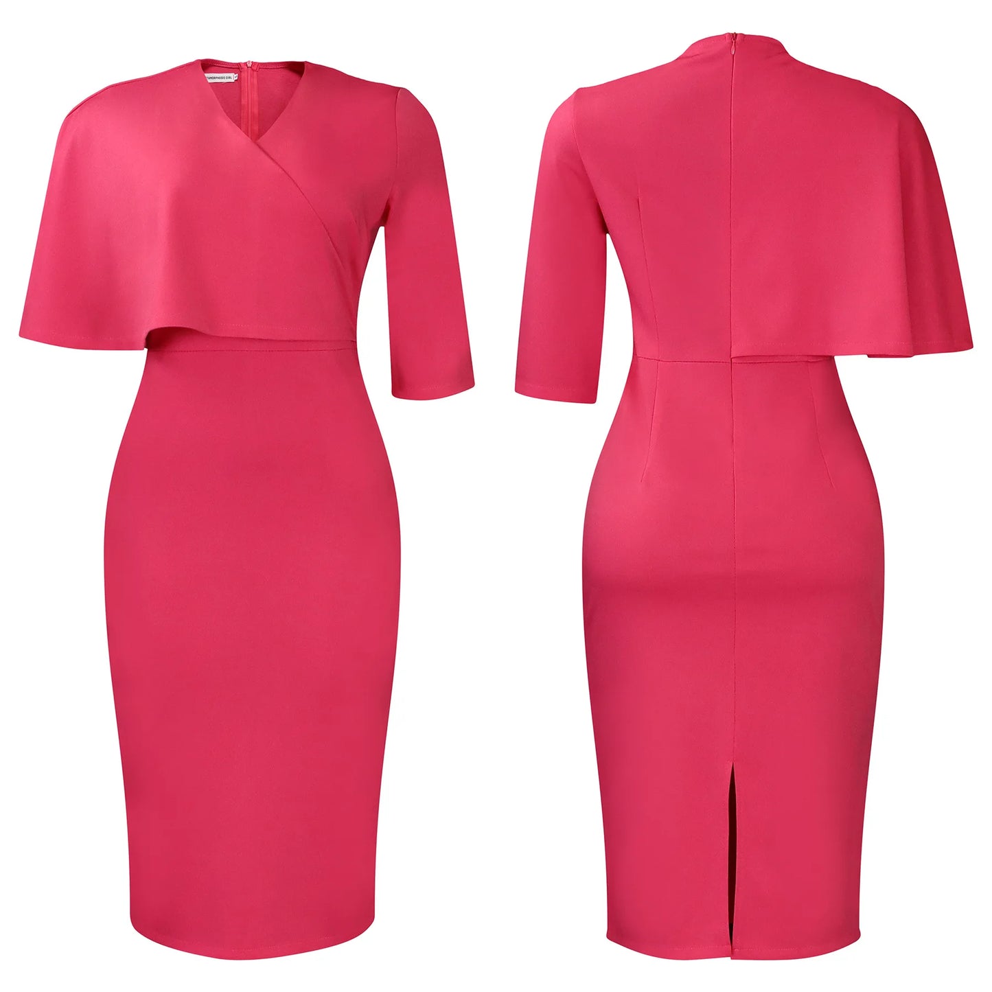 Nancy's Office style, Trendy, Stylish, Asymmetric Half Sleeves, Multicolor, Pencil Dress