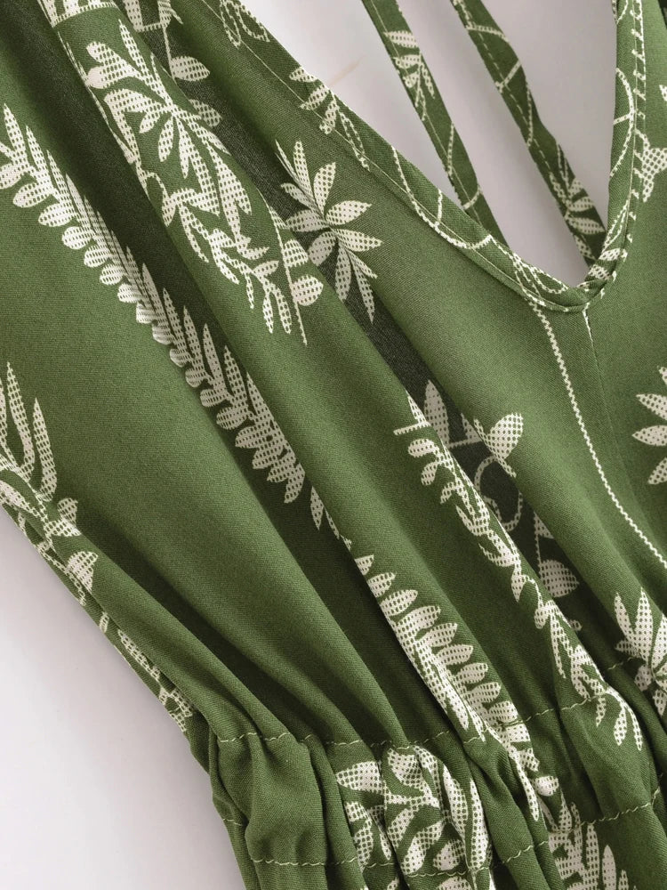 Mila's Floral, Backless, Beach, Party, Boho, Holiday, High-Low, Maxi Dress