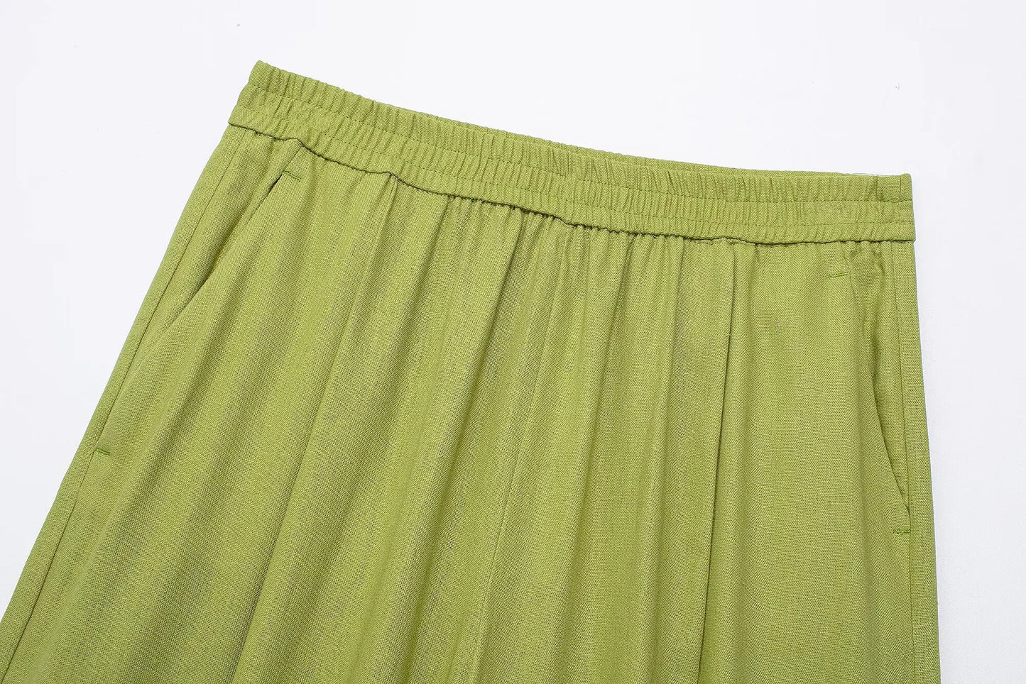 Green pants on a white background