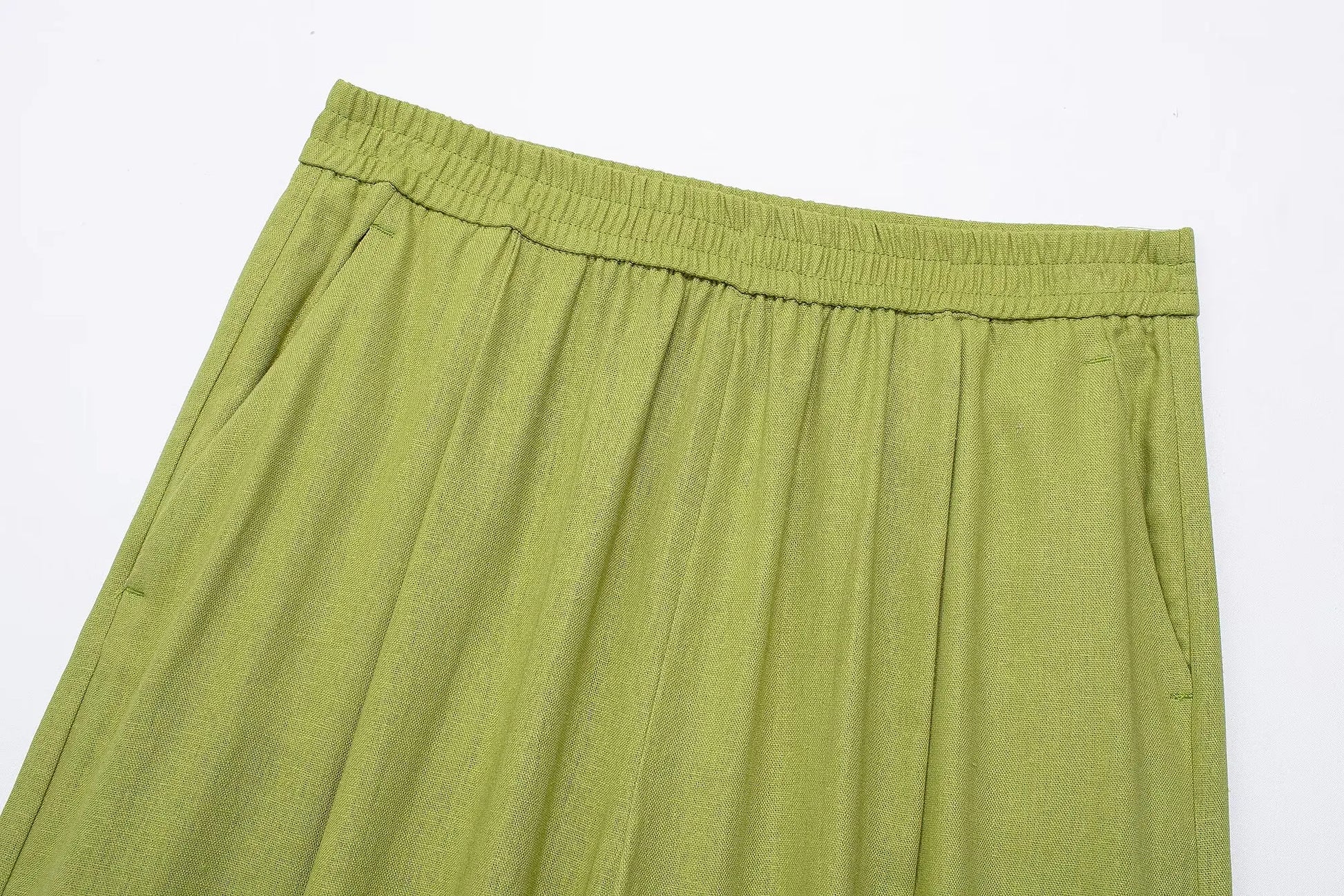 Green pants on a white background