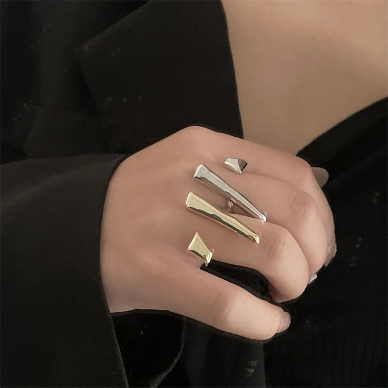 Iris's Fashionable Geometric Metal Irregular Open Ring