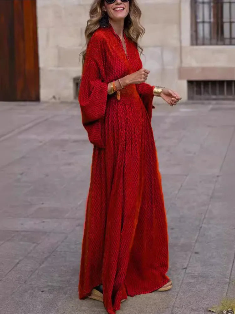 Linda's elegant boho maxi dress