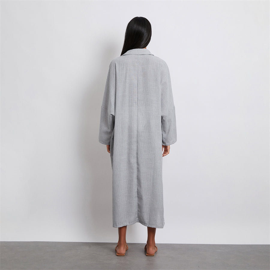 Rosa's Baggy, Loose, Striped, Trendy, Stylish, Boho, Vintage, Long Sleeves, Long Shirt Dress