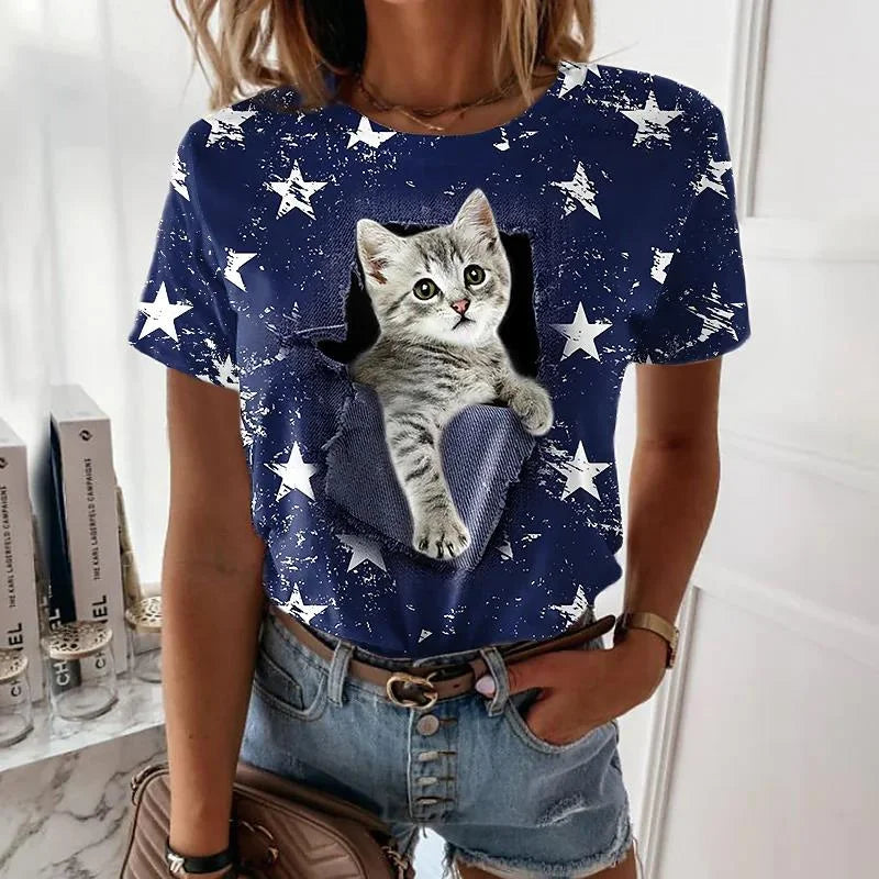 Maria's cat printed T-shirt