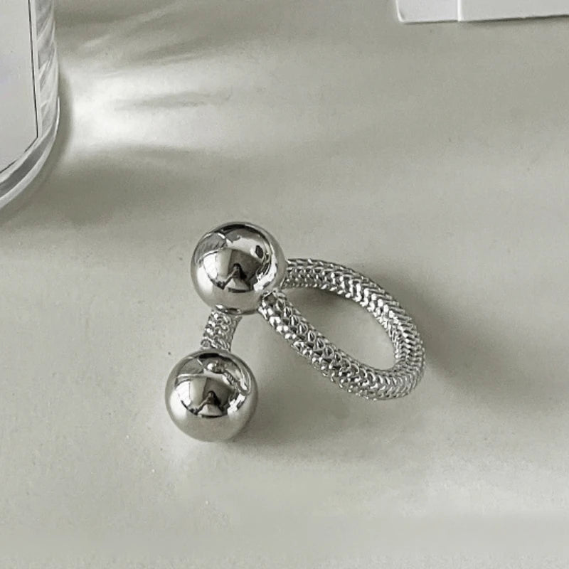 Emma's Adjustable Sphere Design Alloy Ring