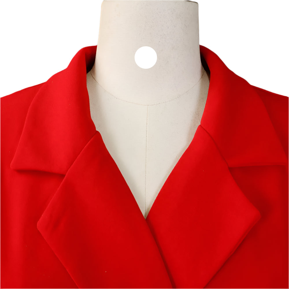 Stacey's Trendy, Stylish, Vintage, Pleated, On Knee, 3/r Sleeves, Solid Color, Office Dress