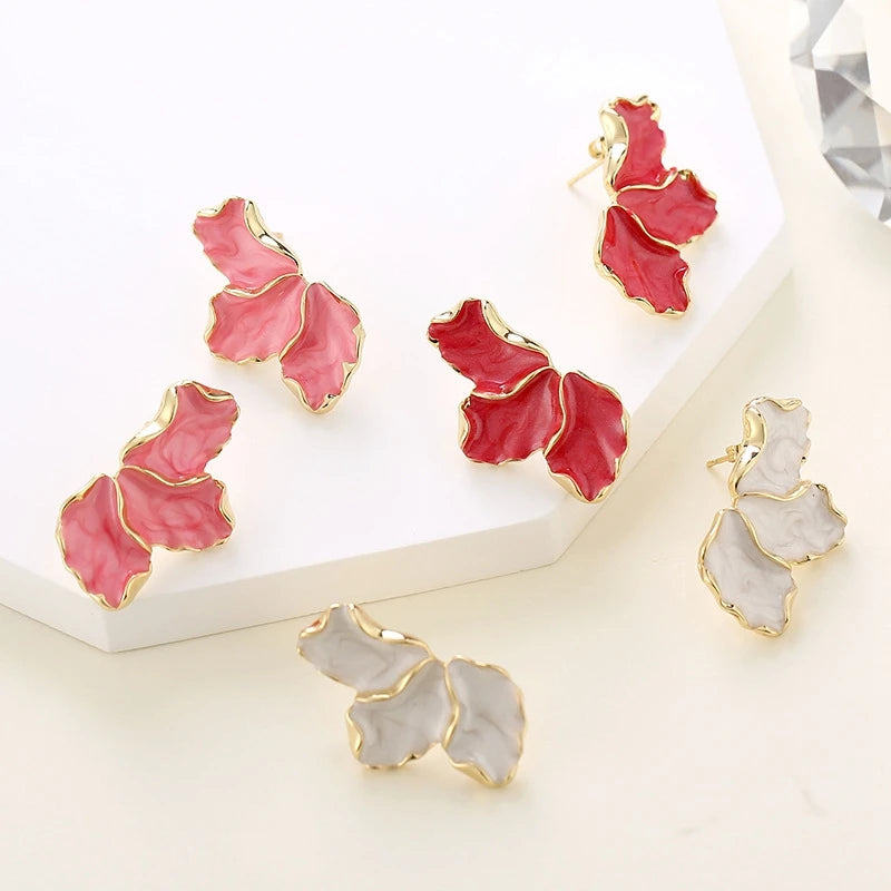 Catherine's Stylish, Petal Design, Colorful, Stud, Earrings