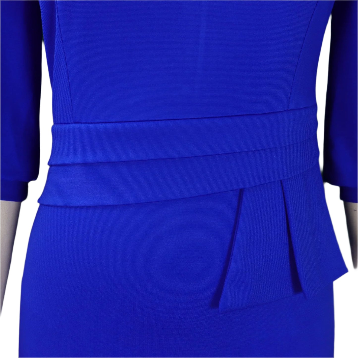 Huda's Sheath, Solid Color, Trendy, Stylish, Vintage, Midi, 3/4 Sleeves, Fit, Office Dress