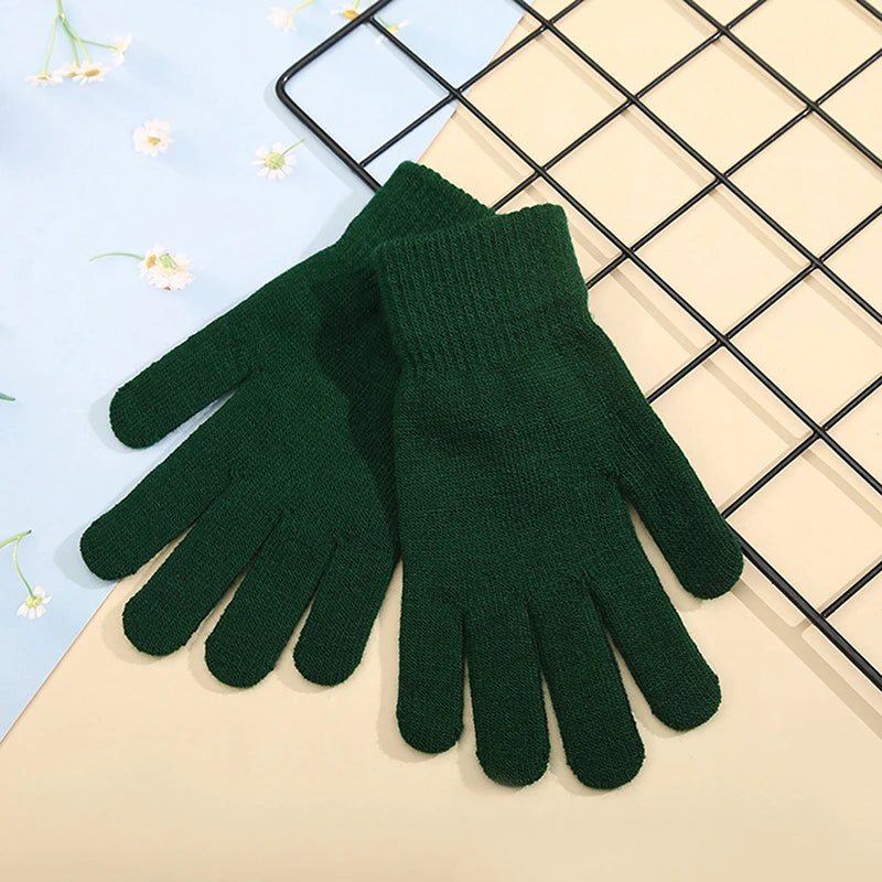 Gift, Colored, One Size, Knitted Gloves