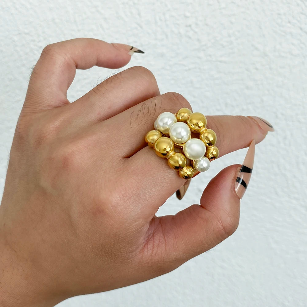 Olivia's Irregular chunky Gold Plated Stainless Steel Rings